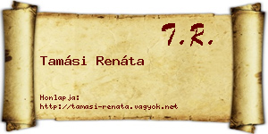 Tamási Renáta névjegykártya